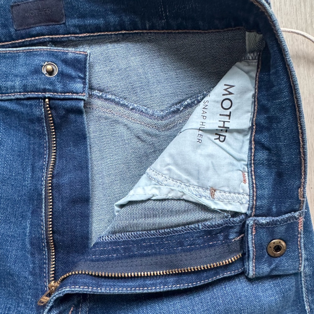 NWT MOTHER Denim Jeans Snap Hustler Ankle High Rise What I had before Size 28 - Picture 6 of 13
